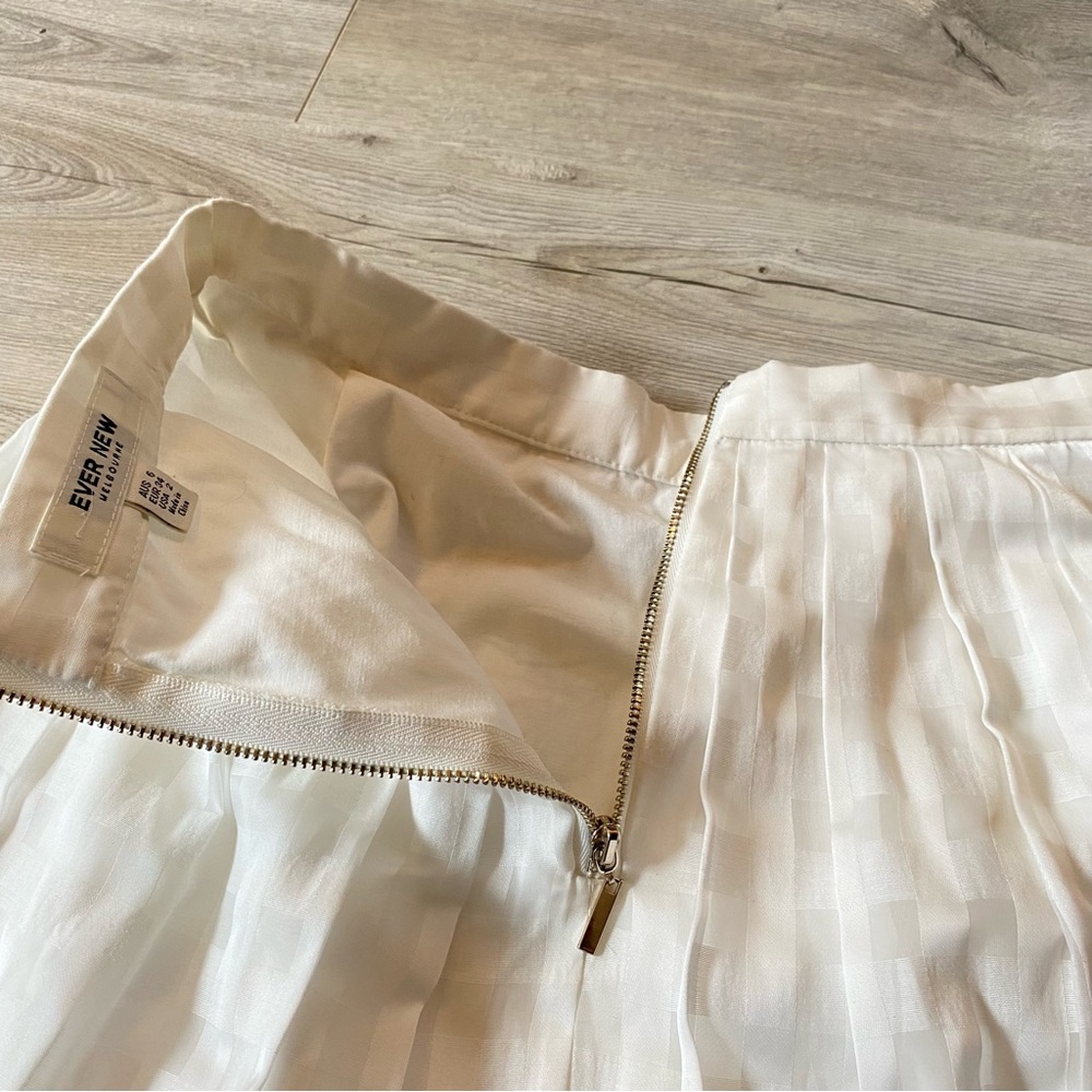 Ever New | white midi-skirt - sheer checker overlay - Picture 4 of 5